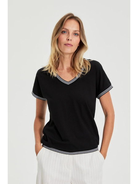 Moodo Blůzka z bavlny černá Moodo