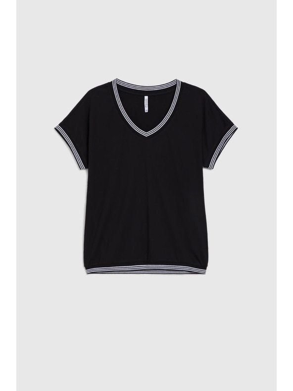 Moodo Blůzka z bavlny černá Moodo