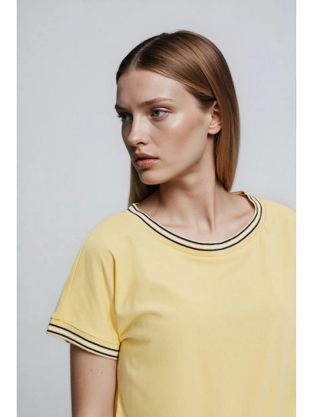 Moodo Žlutá halenka s ozdobným lemováním Moodo