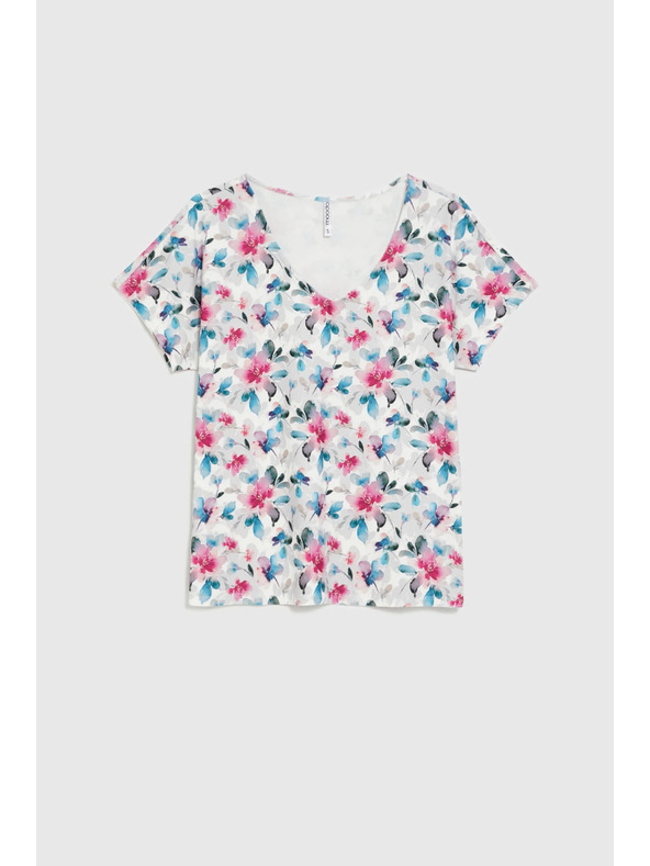 Moodo Blůzka s výstřihem do véčka bílá Moodo