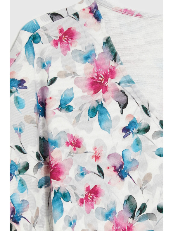 Moodo Blůzka s výstřihem do véčka bílá Moodo