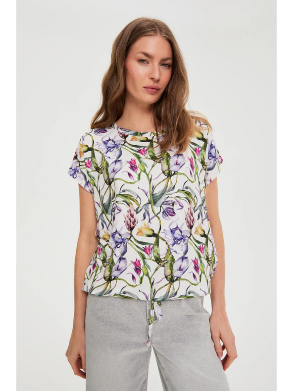 Moodo White Floral Blouse Moodo