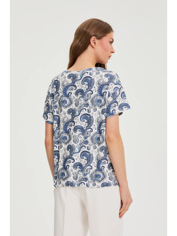 Moodo Top s paisley vzorem bílý Moodo