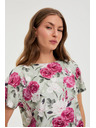 Moodo Olive Green Floral Blouse with Tie Moodo