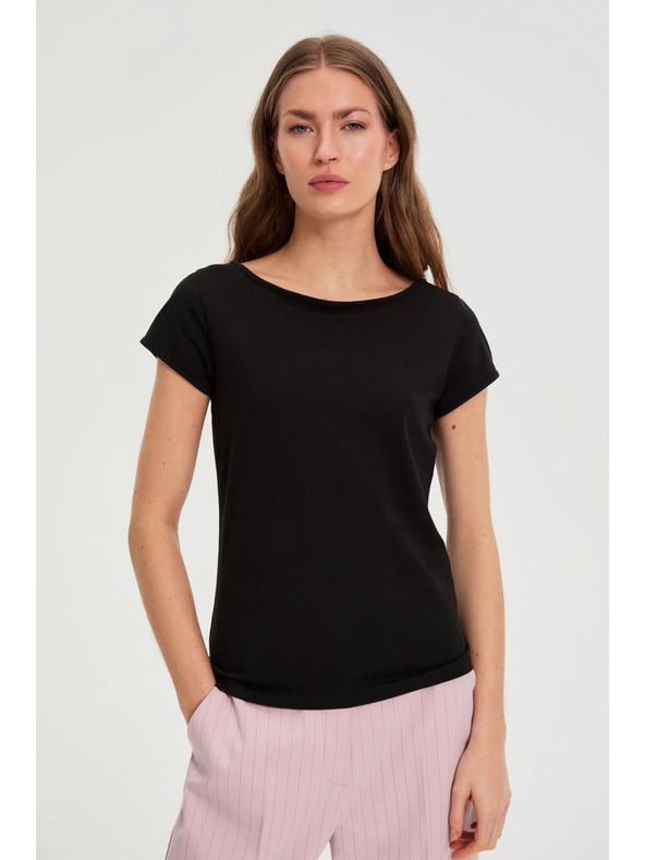 Moodo Bavlněné tričko černé Moodo