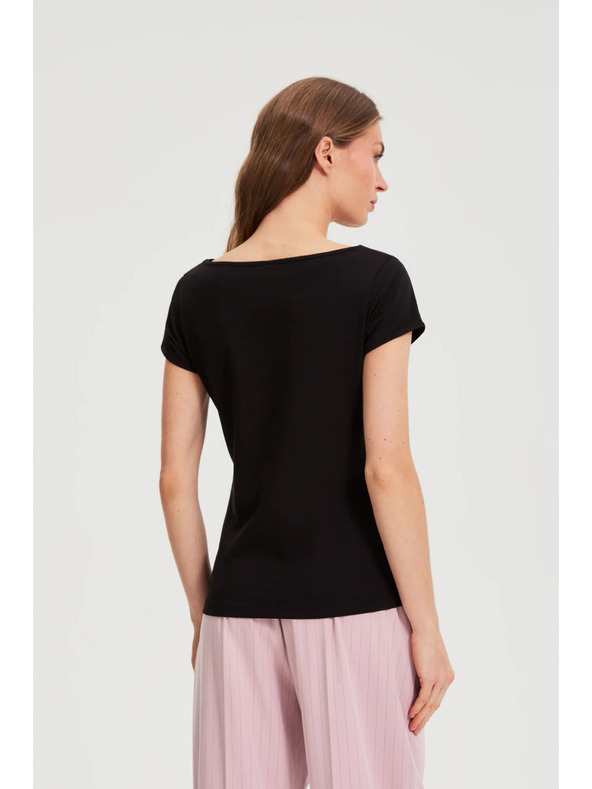 Moodo Bavlněné tričko černé Moodo