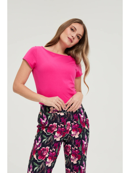 Moodo Bavlněné tričko fuchsiové Moodo
