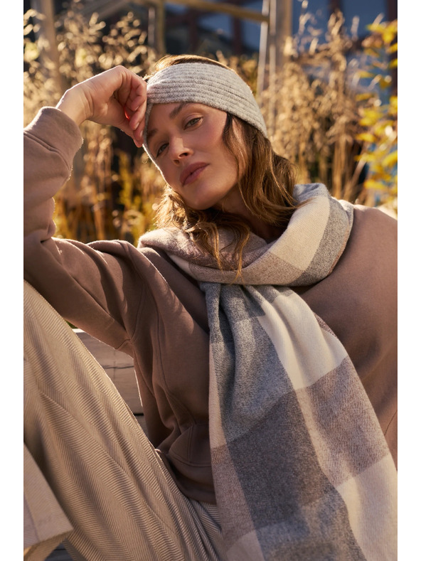 Moodo Pletená šedá čelenka Moodo