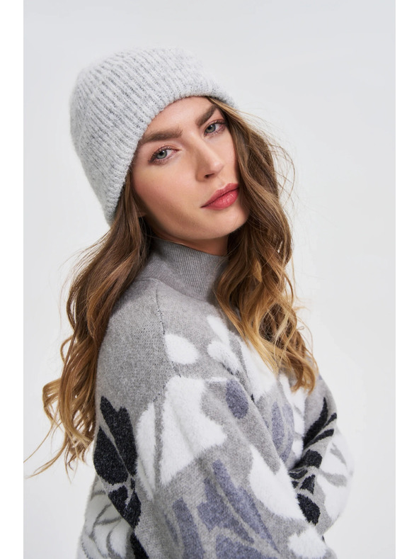 Moodo Čepice s příměsí vlny šedá Moodo