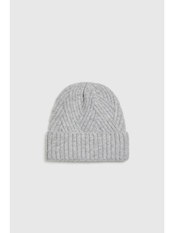 Moodo Čepice z vlny světle šedá Moodo