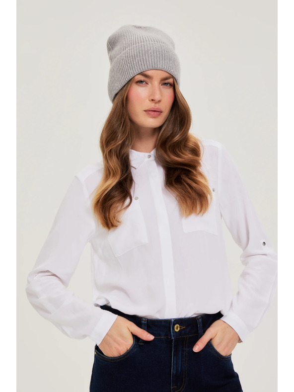 Moodo Čepice s flitry šedá Moodo