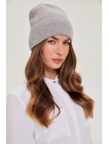 Moodo Čepice s flitry šedá Moodo