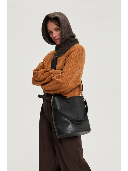 Moodo Pletená hnědá kukla Moodo