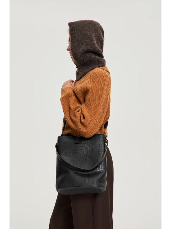 Moodo Pletená hnědá kukla Moodo