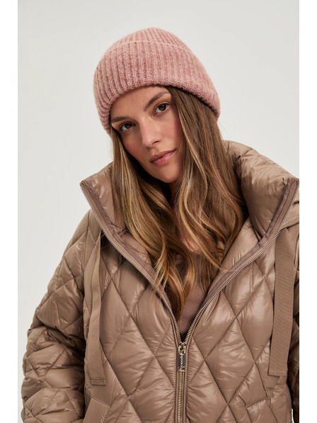 Moodo Čepice s příměsí vlny tmavě růžová Moodo