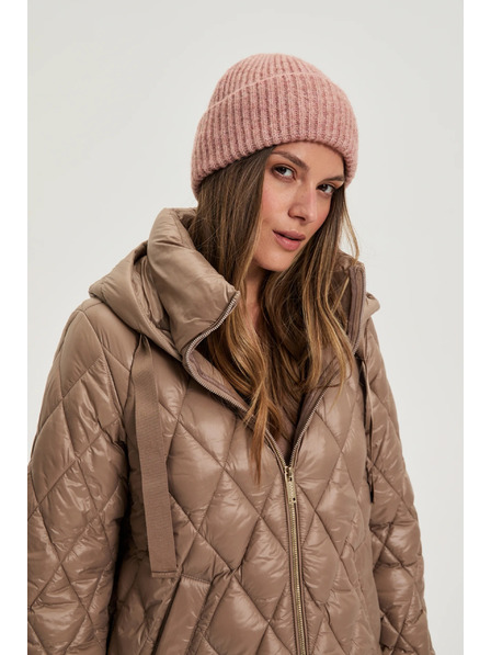 Moodo Čepice s příměsí vlny tmavě růžová Moodo