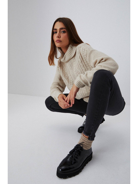 Moodo Skinny džíny s středním pasem s roztřepenými nohavicemi grafitové Moodo