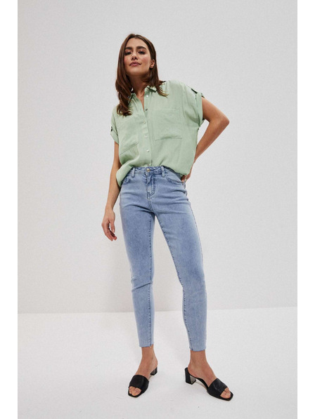 Moodo Světle modré džíny medium waist s kapsami Moodo