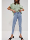 Moodo Světle modré džíny medium waist s kapsami Moodo