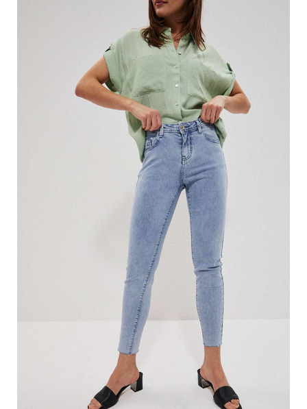 Moodo Světle modré džíny medium waist s kapsami Moodo
