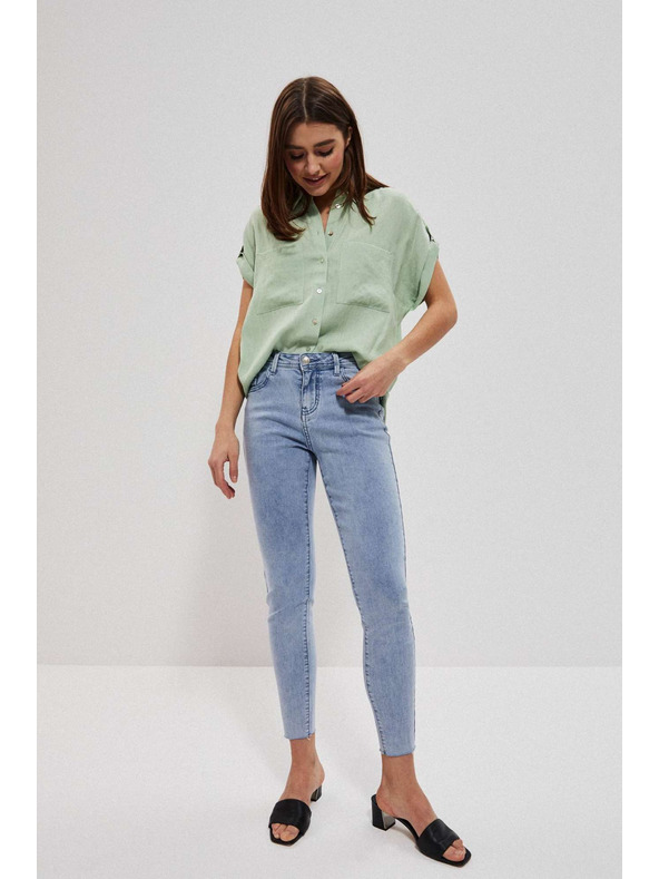Moodo Světle modré džíny medium waist s kapsami Moodo
