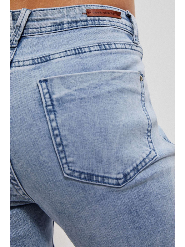 Moodo Světle modré džíny medium waist s kapsami Moodo