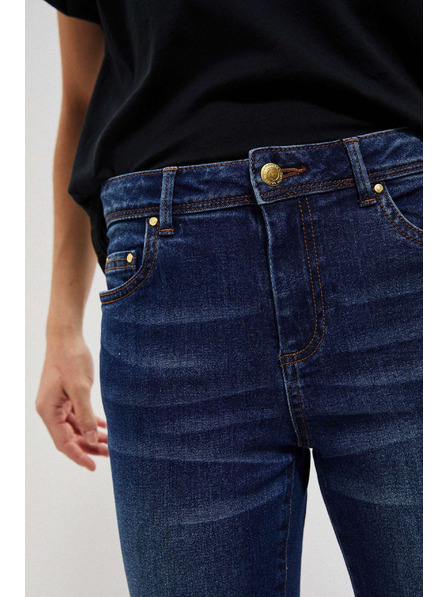 Moodo Džíny push up se středním pasem tmavě modré Moodo