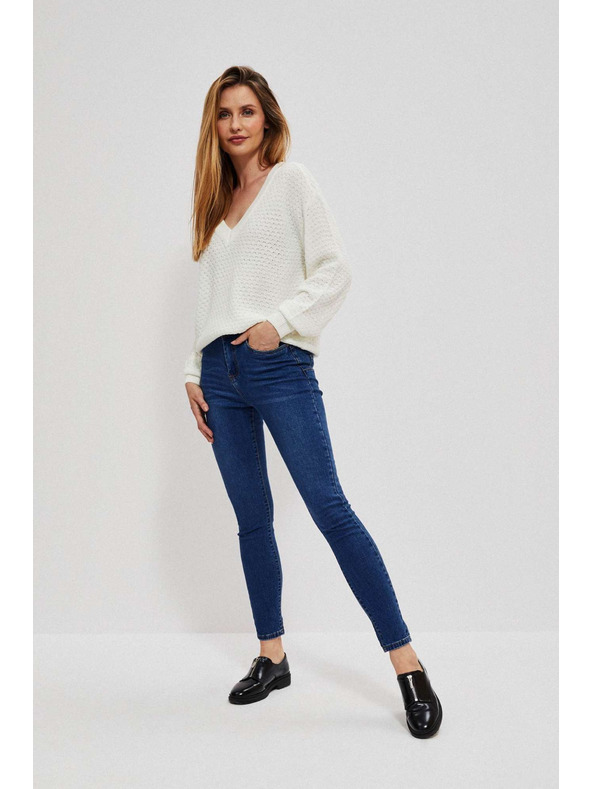 Moodo Tmavě modré skinny džíny se středním pasem Moodo