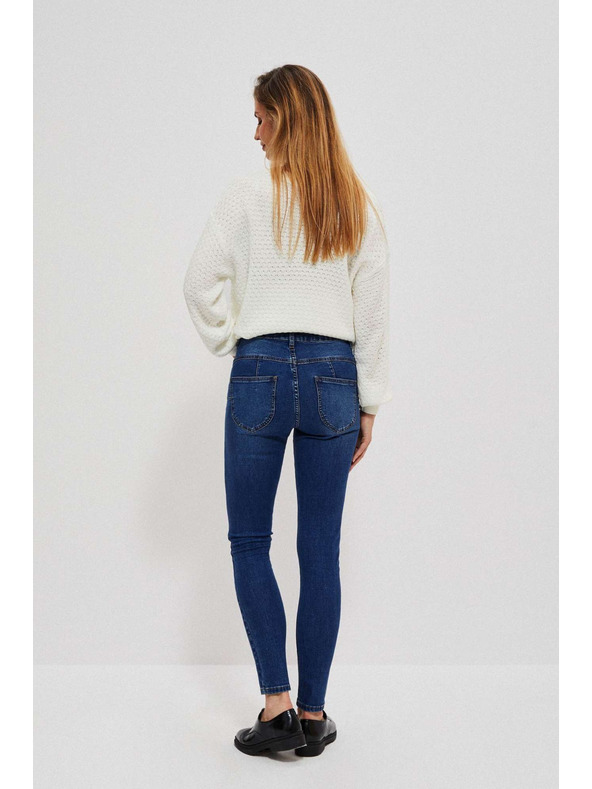 Moodo Tmavě modré skinny džíny se středním pasem Moodo