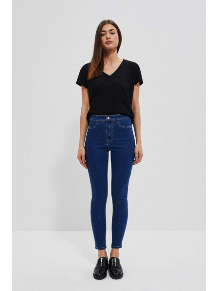 Moodo Džíny s vysokým pasem modré Moodo