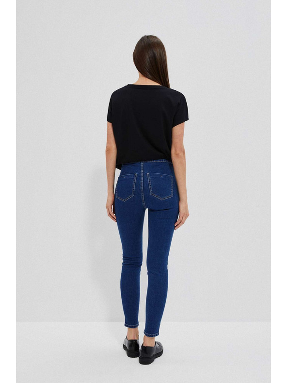 Moodo Džíny s vysokým pasem modré Moodo