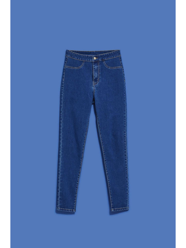 Moodo Džíny s vysokým pasem modré Moodo