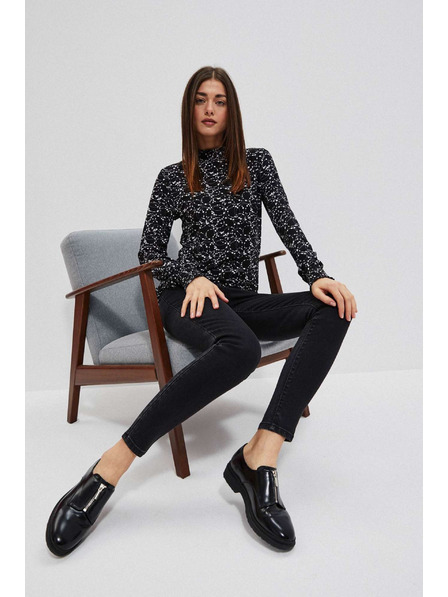 Moodo Džíny s vysokým pasem černé Moodo