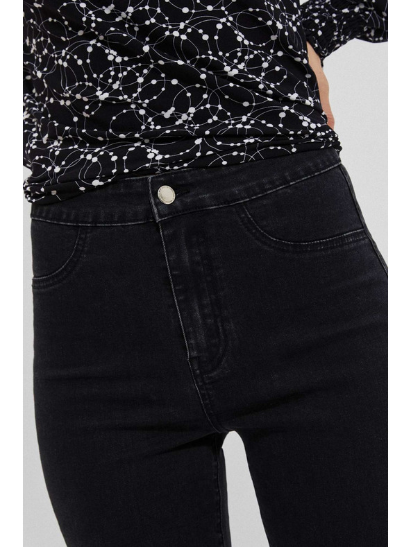 Moodo Džíny s vysokým pasem černé Moodo
