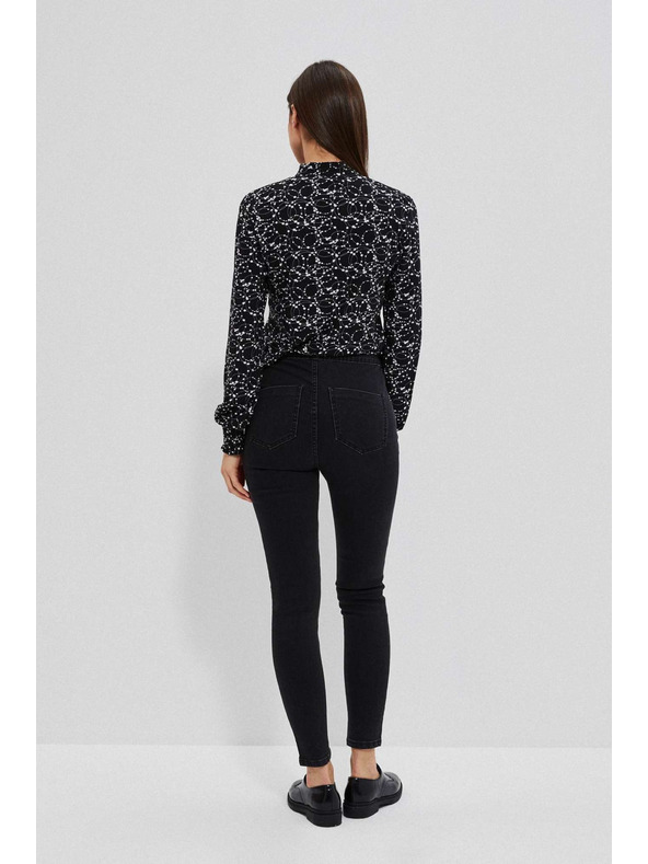 Moodo Džíny s vysokým pasem černé Moodo