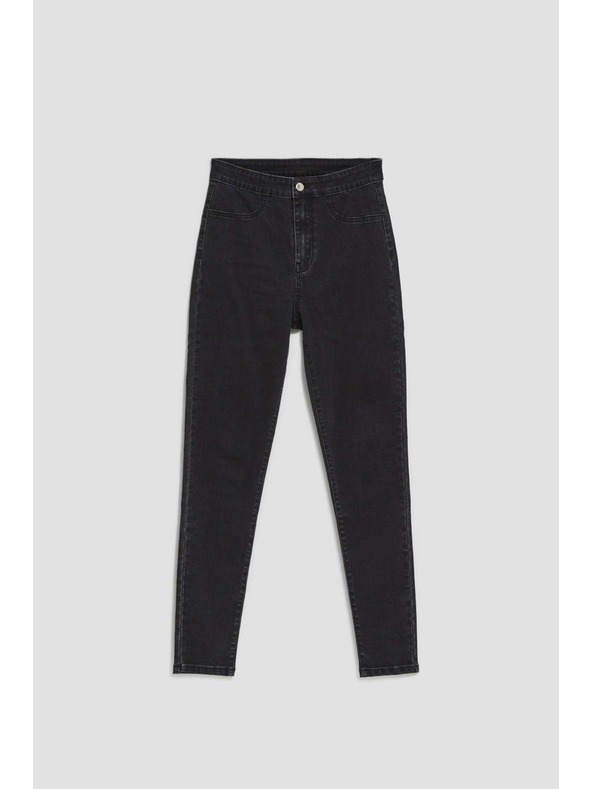 Moodo Džíny s vysokým pasem černé Moodo