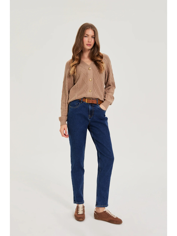 Moodo Tmavě modré džíny s páskem Moodo