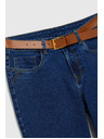 Moodo Tmavě modré džíny s páskem Moodo