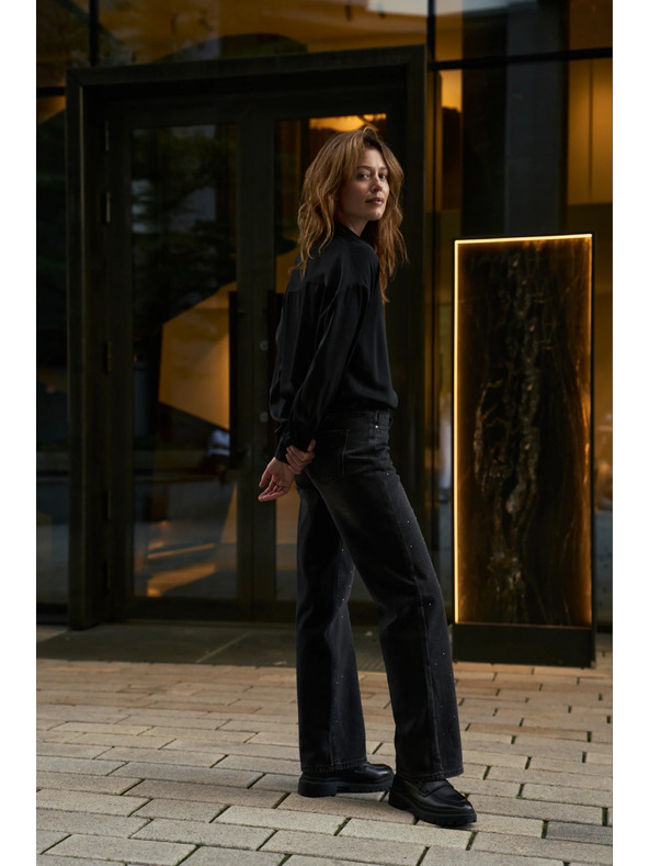 Moodo Grafitové džíny s kamínky Moodo