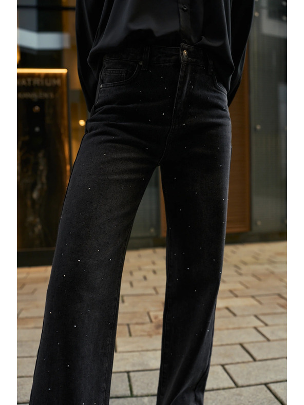 Moodo Grafitové džíny s kamínky Moodo