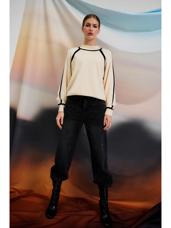 Moodo Grafitové džíny s kamínky Moodo