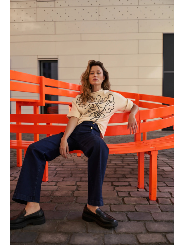 Moodo Tmavě modré džíny wide leg Moodo