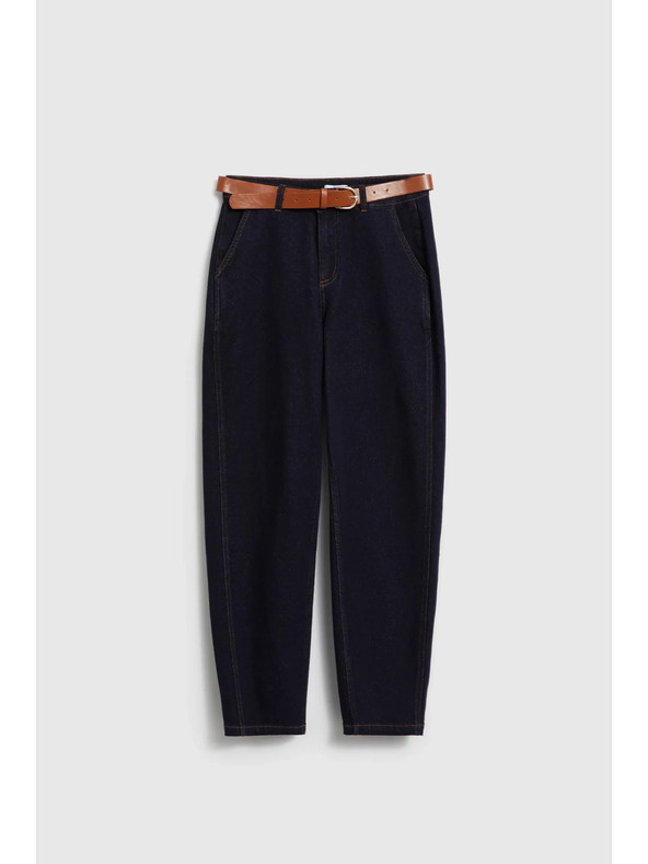 Moodo Tmavě tmavě modré džíny s páskem Moodo