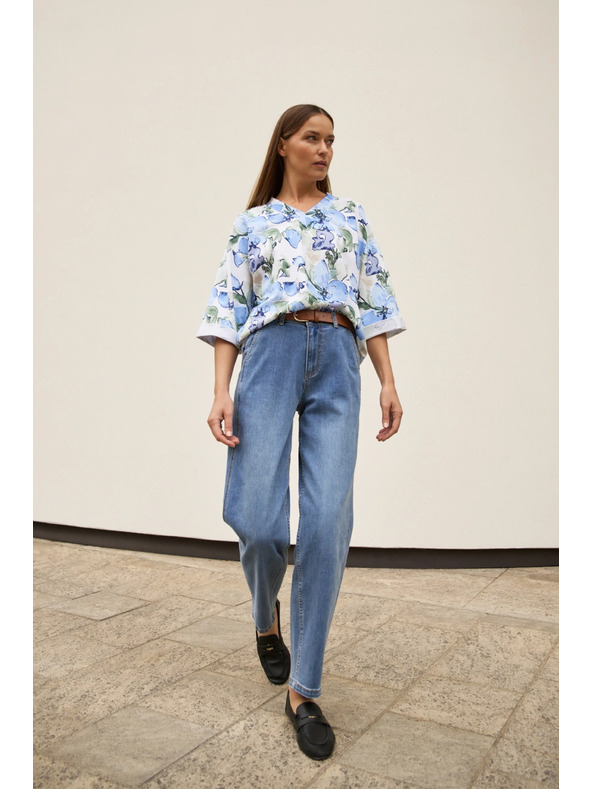 Moodo Modré džíny s páskem Moodo