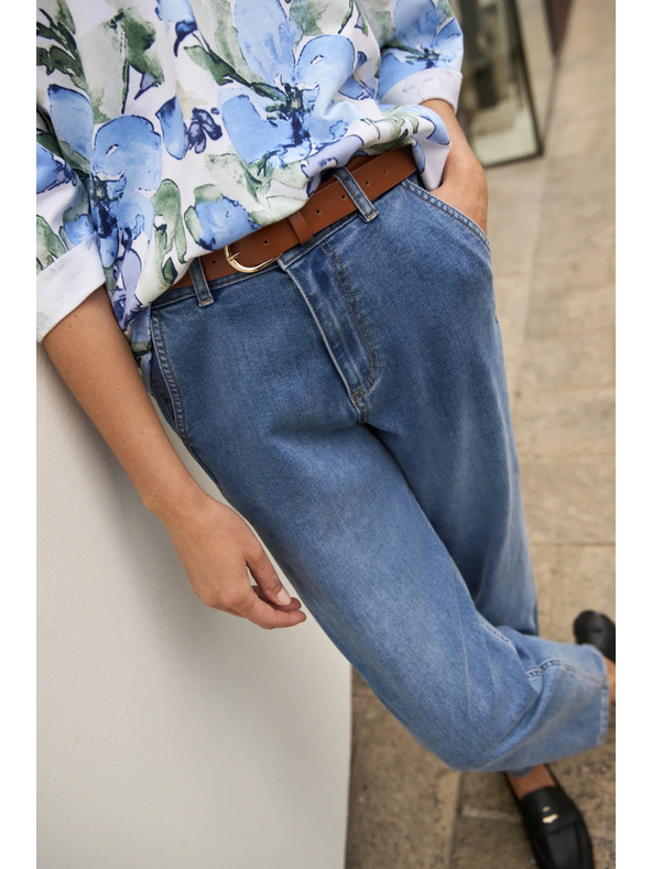 Moodo Modré džíny s páskem Moodo