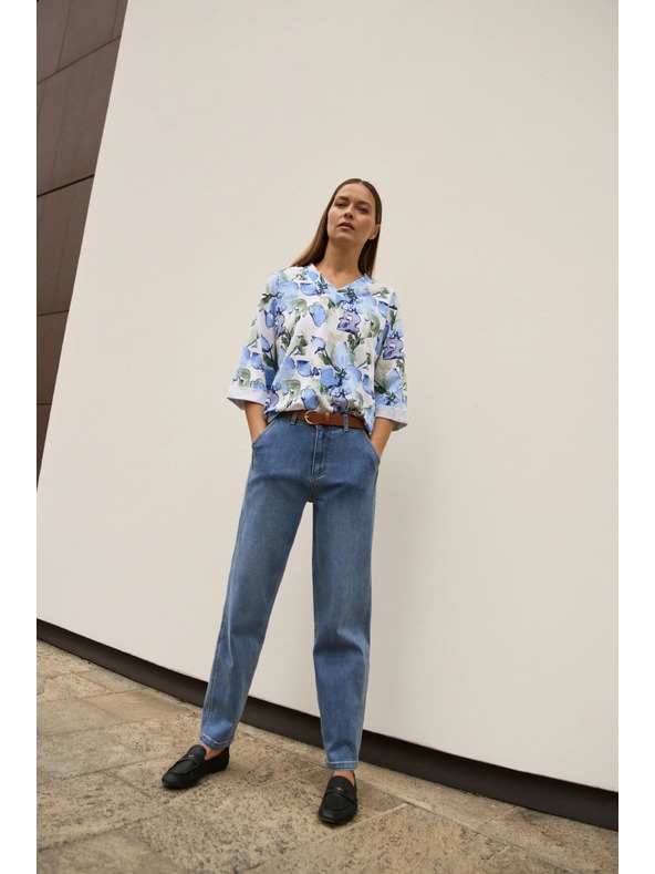 Moodo Modré džíny s páskem Moodo