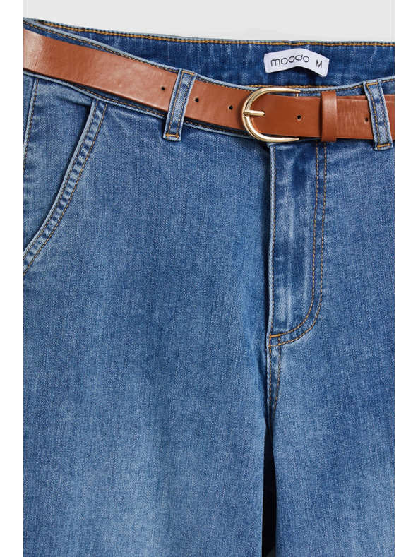Moodo Modré džíny s páskem Moodo