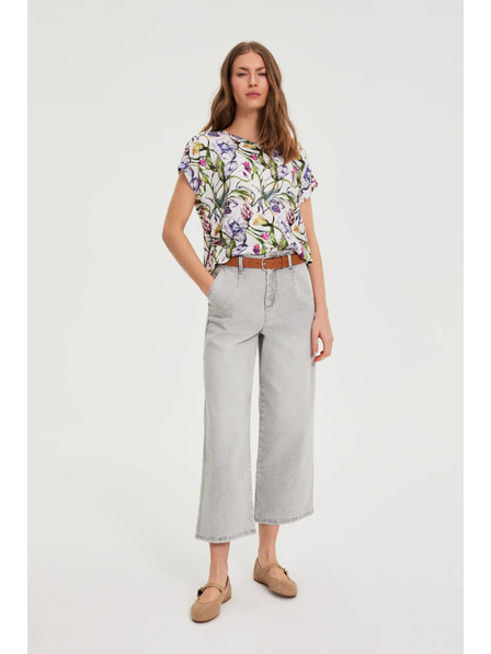 Moodo Džíny se širokými nohavicemi šedé Moodo