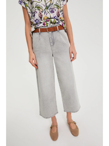 Moodo Džíny se širokými nohavicemi šedé Moodo