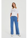 Moodo Džíny se širokými nohavicemi modré Moodo